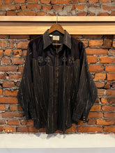 Load image into Gallery viewer, Vintage 90s Dee Cee Black and Gold Western Shirt (L)