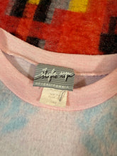 Load image into Gallery viewer, Vintage 80s Style Up Pink Pattern Fleece Pullover (WL)