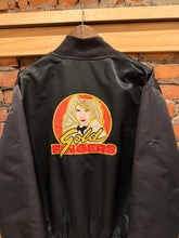Load image into Gallery viewer, Vintage Distressed Gold Fingers Club Bomber Jacket (XL)