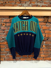 Load image into Gallery viewer, Vintage 80s Watch Out Puffy Print Sweatshirt (WM)