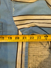Load image into Gallery viewer, True Vintage Distressed Striped Loop Collar Button Up Shirt (M)