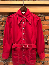 Load image into Gallery viewer, Vintage 70s Red Button Up Shirt With Belt (WM)