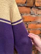 Load image into Gallery viewer, True Vintage Distressed B Letterman Cardigan Sweater (S/M)