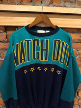 Load image into Gallery viewer, Vintage 80s Watch Out Puffy Print Sweatshirt (WM)