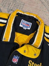 Load image into Gallery viewer, Vintage 90s Pittsburgh Steelers Starter Zip Up Puffy Jacket (2XL)