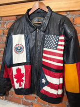 Load image into Gallery viewer, Vintage Suzie’s Leather Flag Jacket (L)