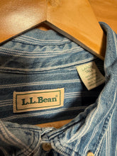 Load image into Gallery viewer, Vintage LL Bean Striped Blue Button Down Shirt (L Tall)