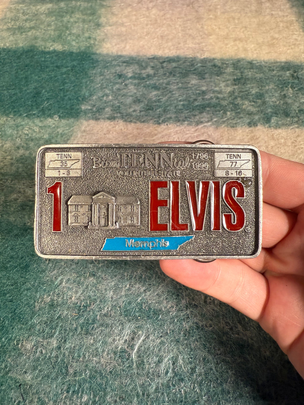 Vintage 2001 I Love Elvis Belt Buckle