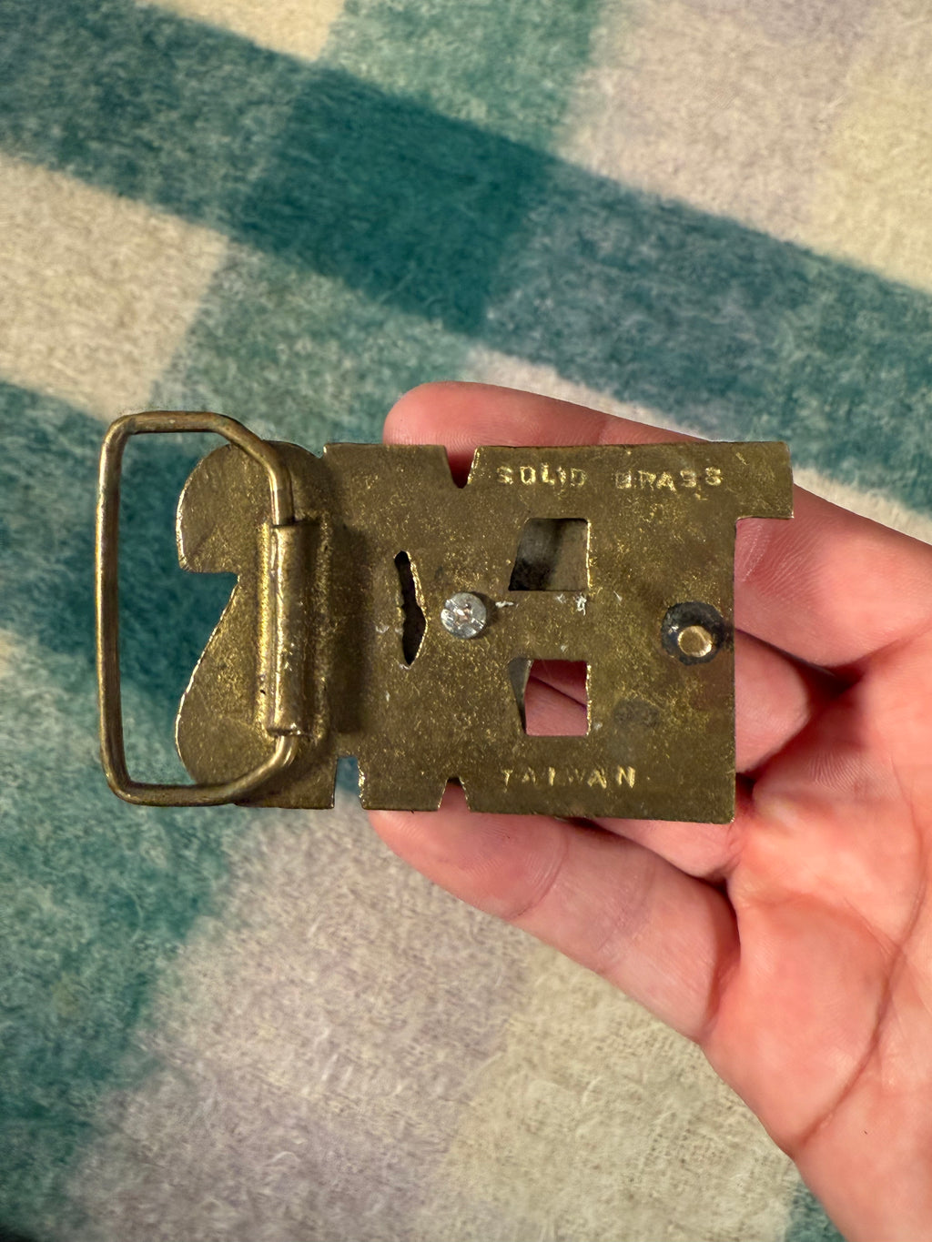 Vintage Texas Spellout Bull Belt Buckle