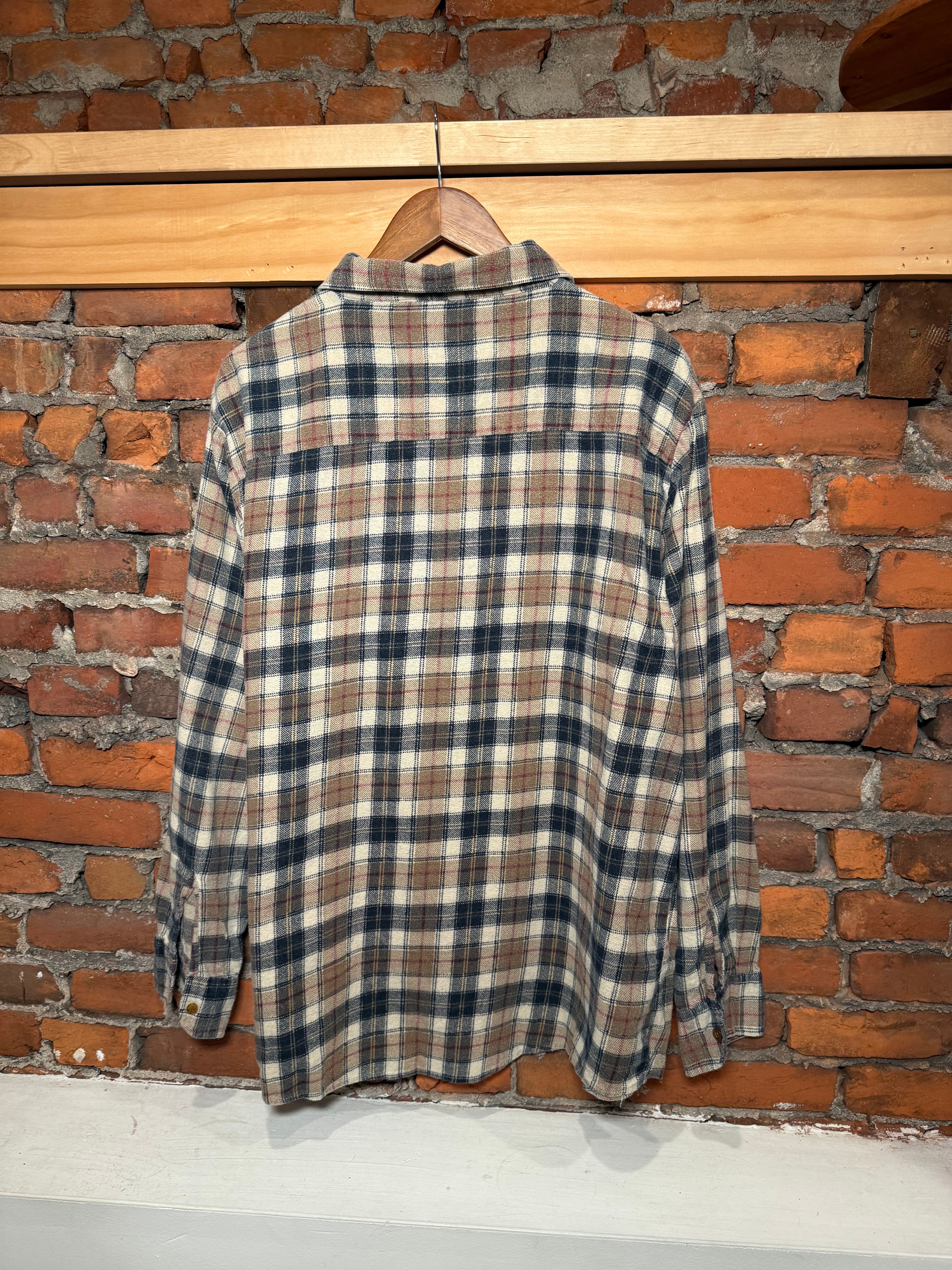 Vintage 80s Jack Frost Green and Tan Flannel (XL)