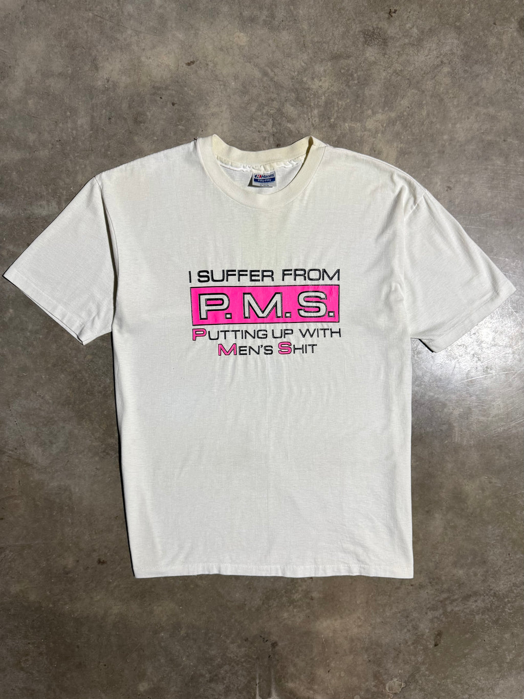 Vintage 90s I Suffer From PMS Putting Up With Mens Sh** T-Shirt (XL)