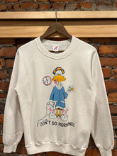 Load image into Gallery viewer, Vintage 80s I Don’t Do Mornings Duck Crewneck (WS)
