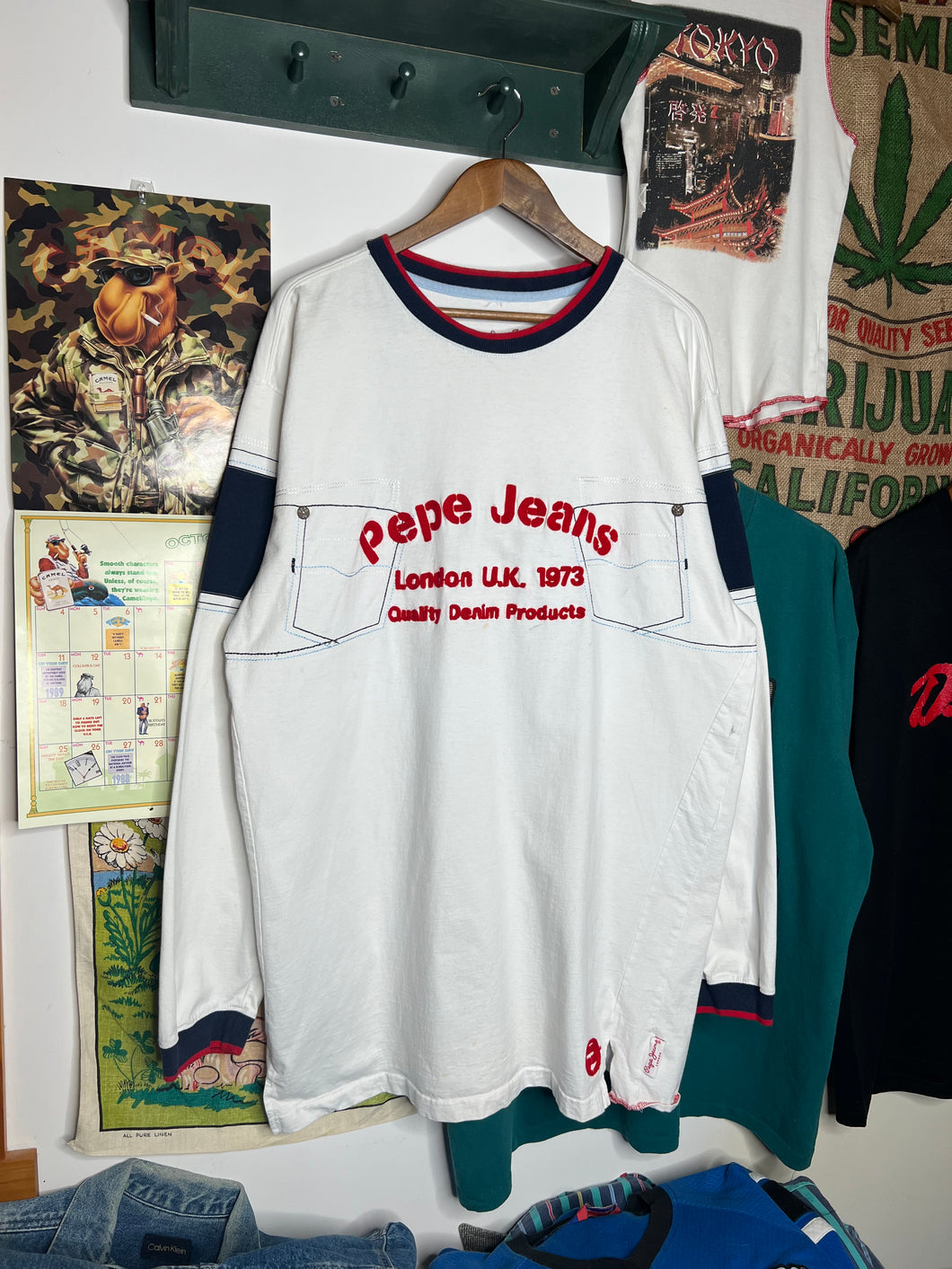 Vintage Pepe Jeans Embroidered Longsleeve (2XL)