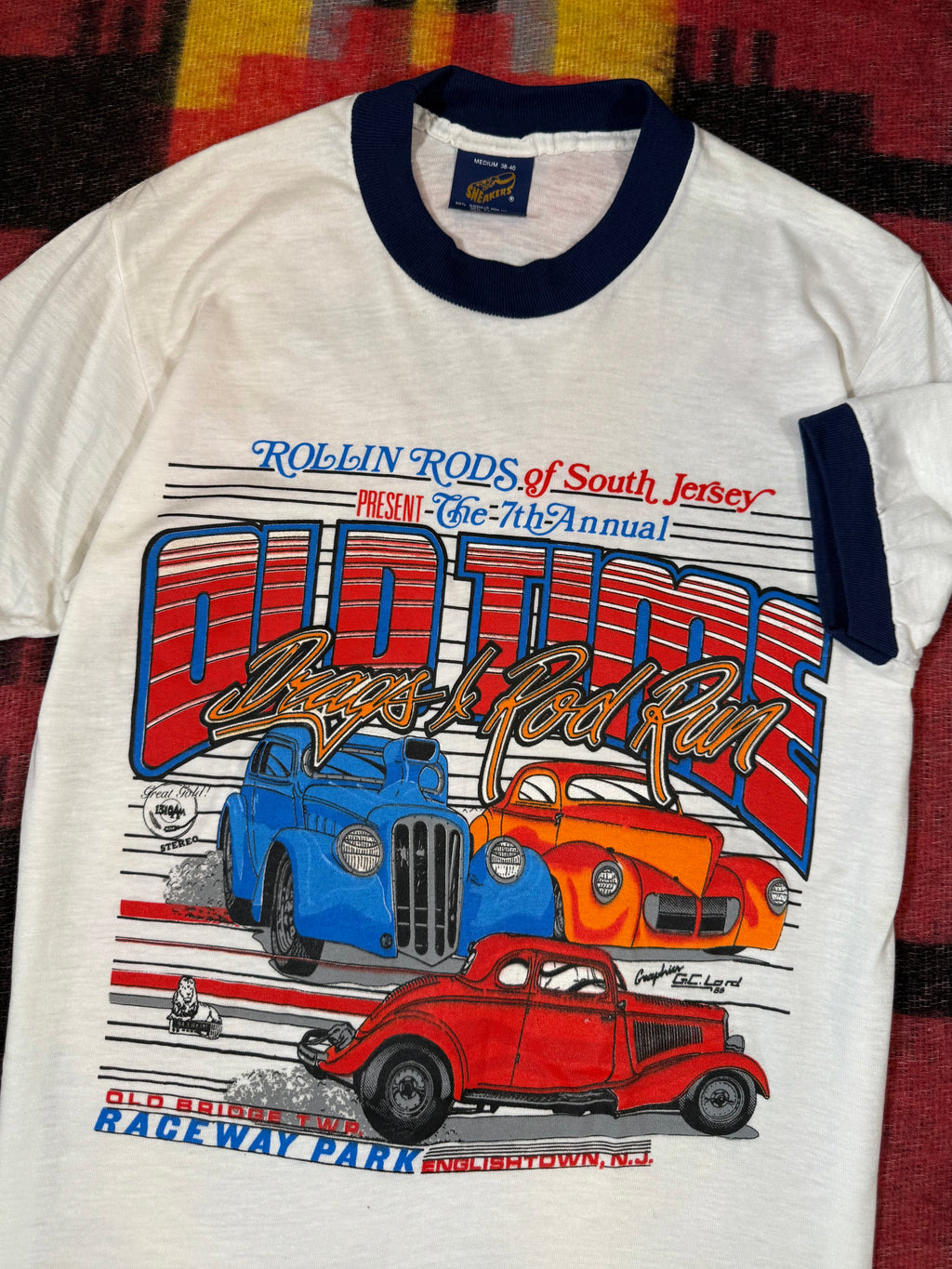Vintage 1988 Old Time Hot Rod Ringer Tee (S)