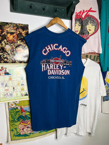 Vintage 1995 Harley Davidson American Flag Cutoff Shirt (XL)
