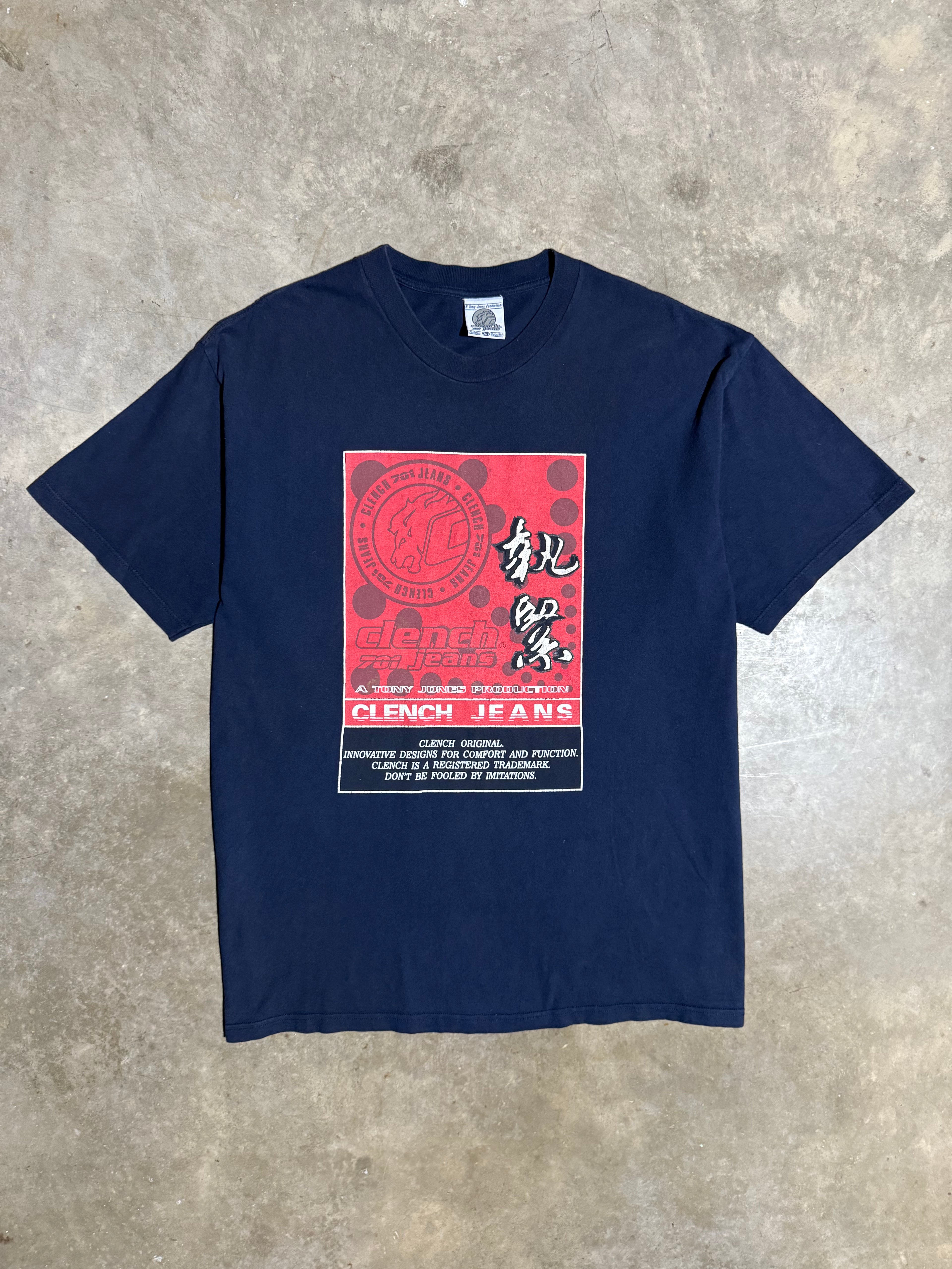 Vintage Late 90s Clench Jeans Double Sided Shirt (XL)