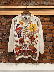 Vintage Falltime Embroidered Sweater (WL)