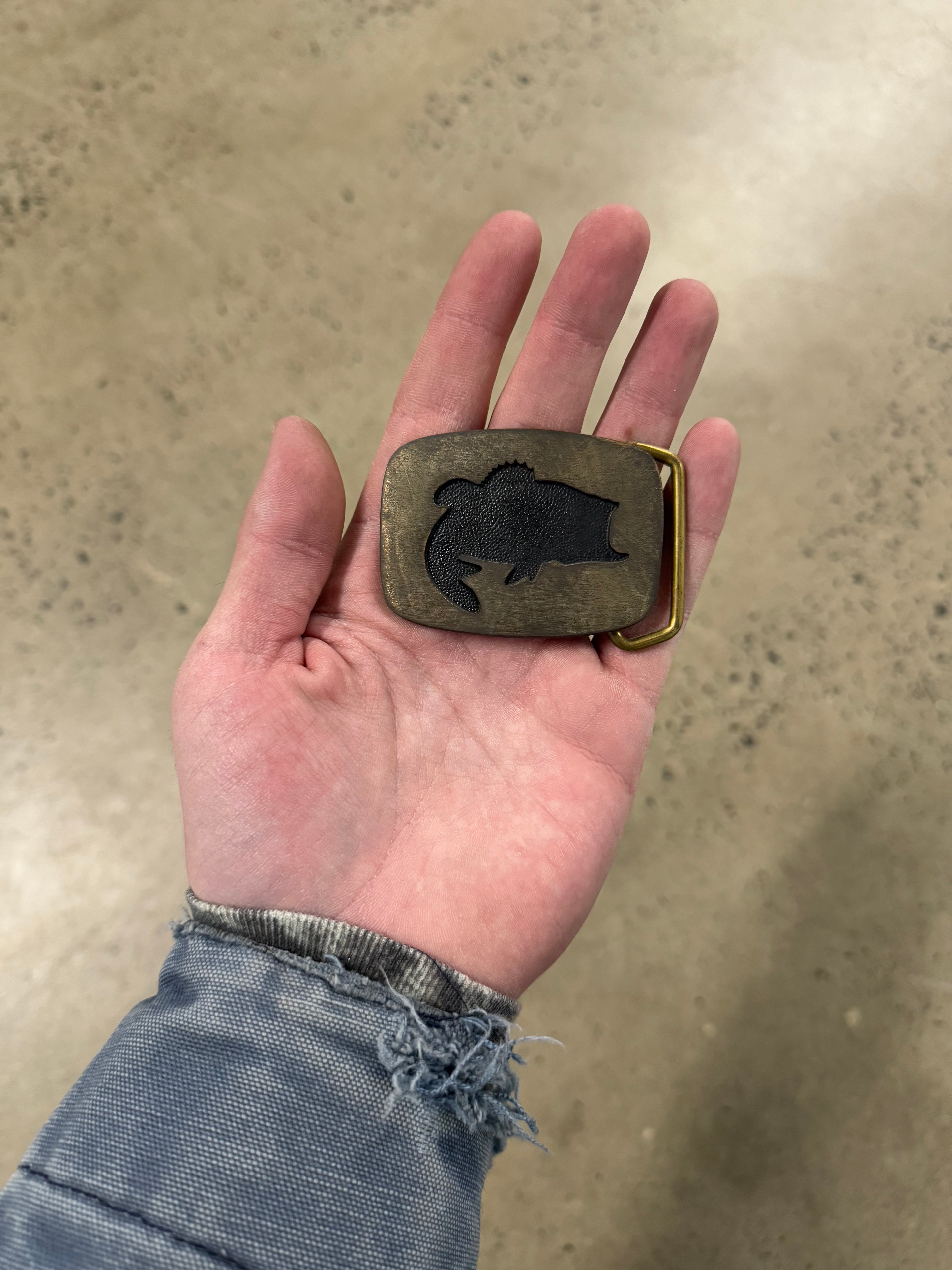 Vintage Bass Brass Belt Buckle