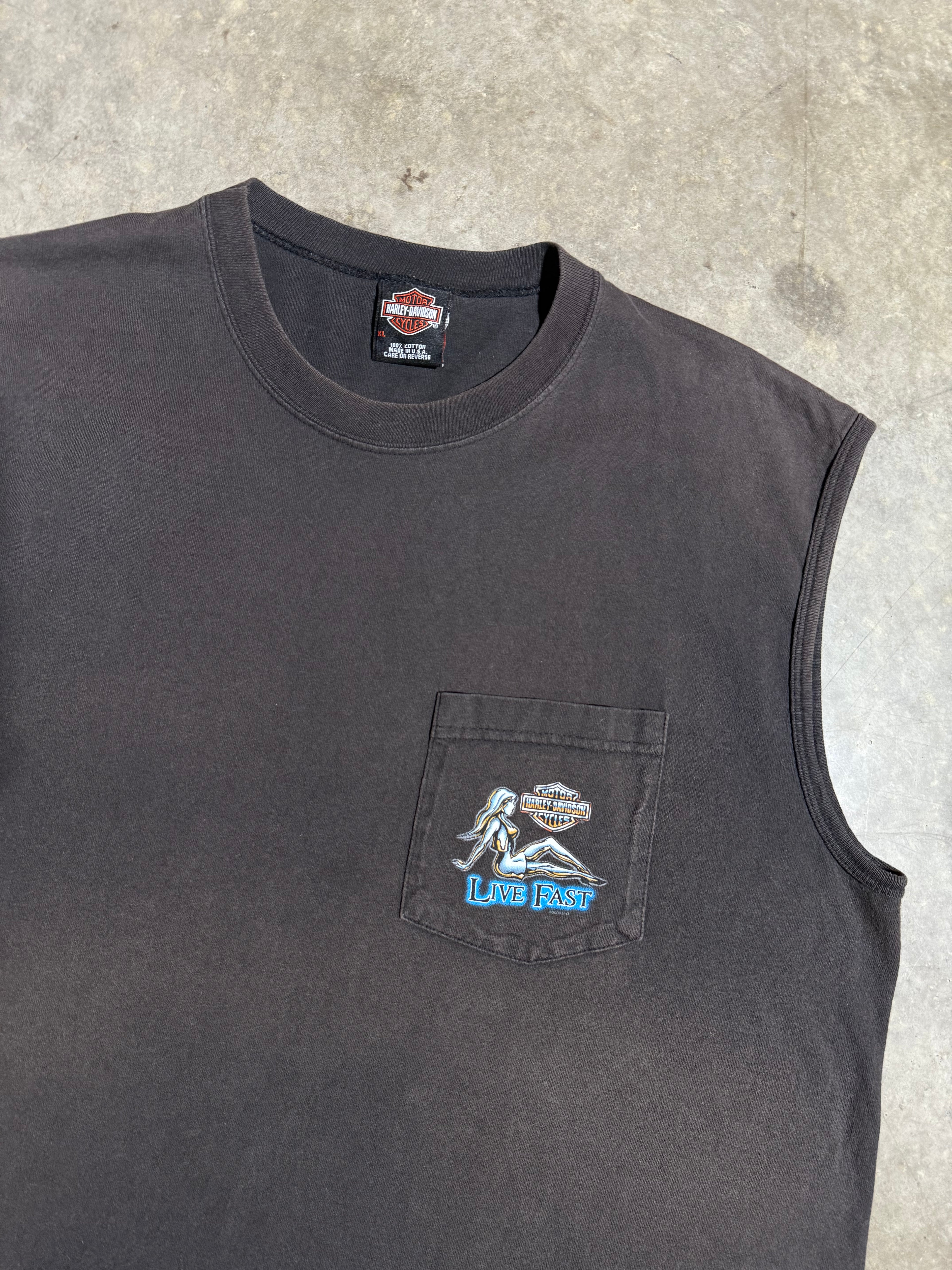 Harley Davidson Live Fast Faded Cutoff Tee (XL)