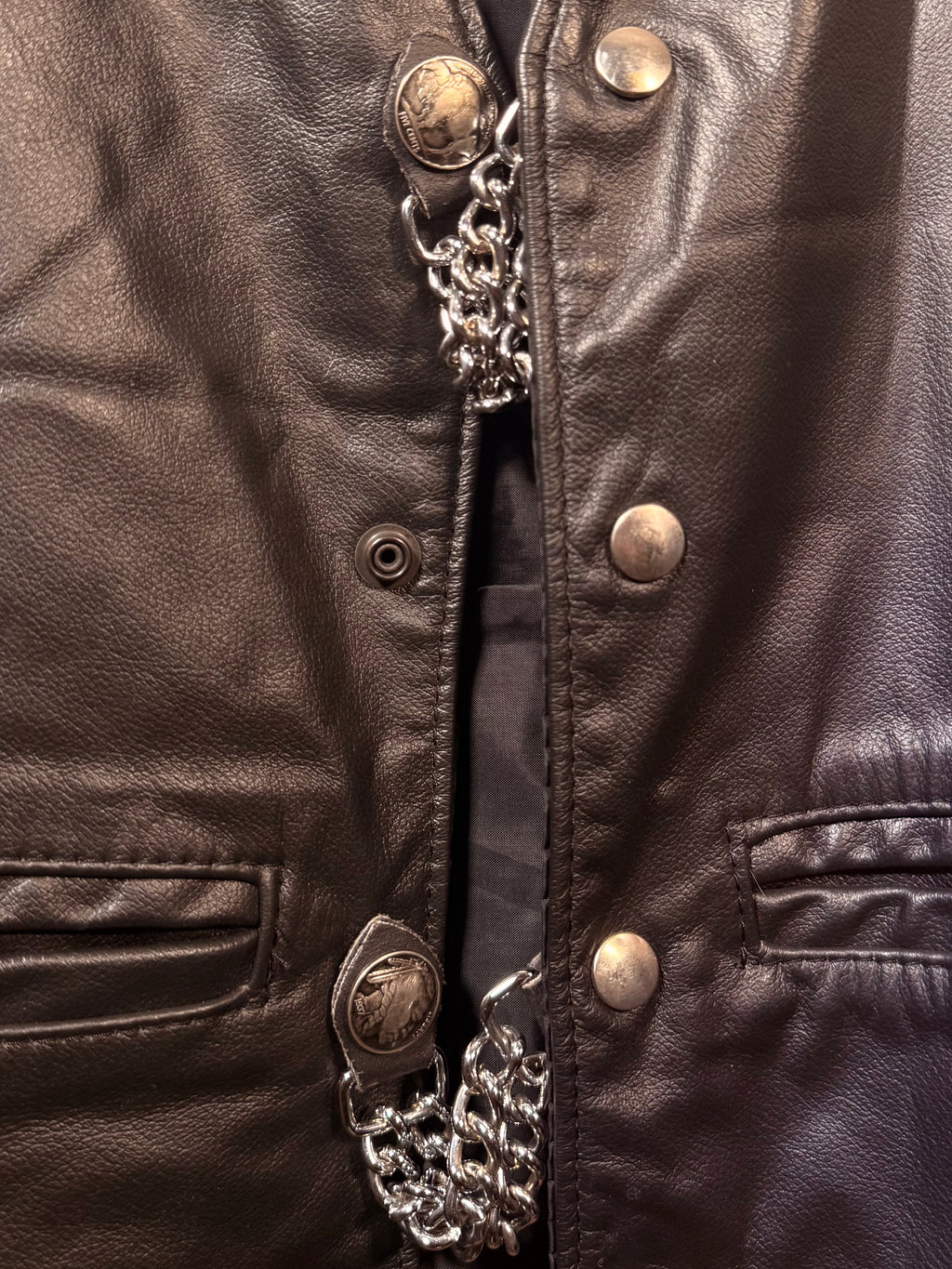 Leather & Grace Jesus Leather Vest (L)
