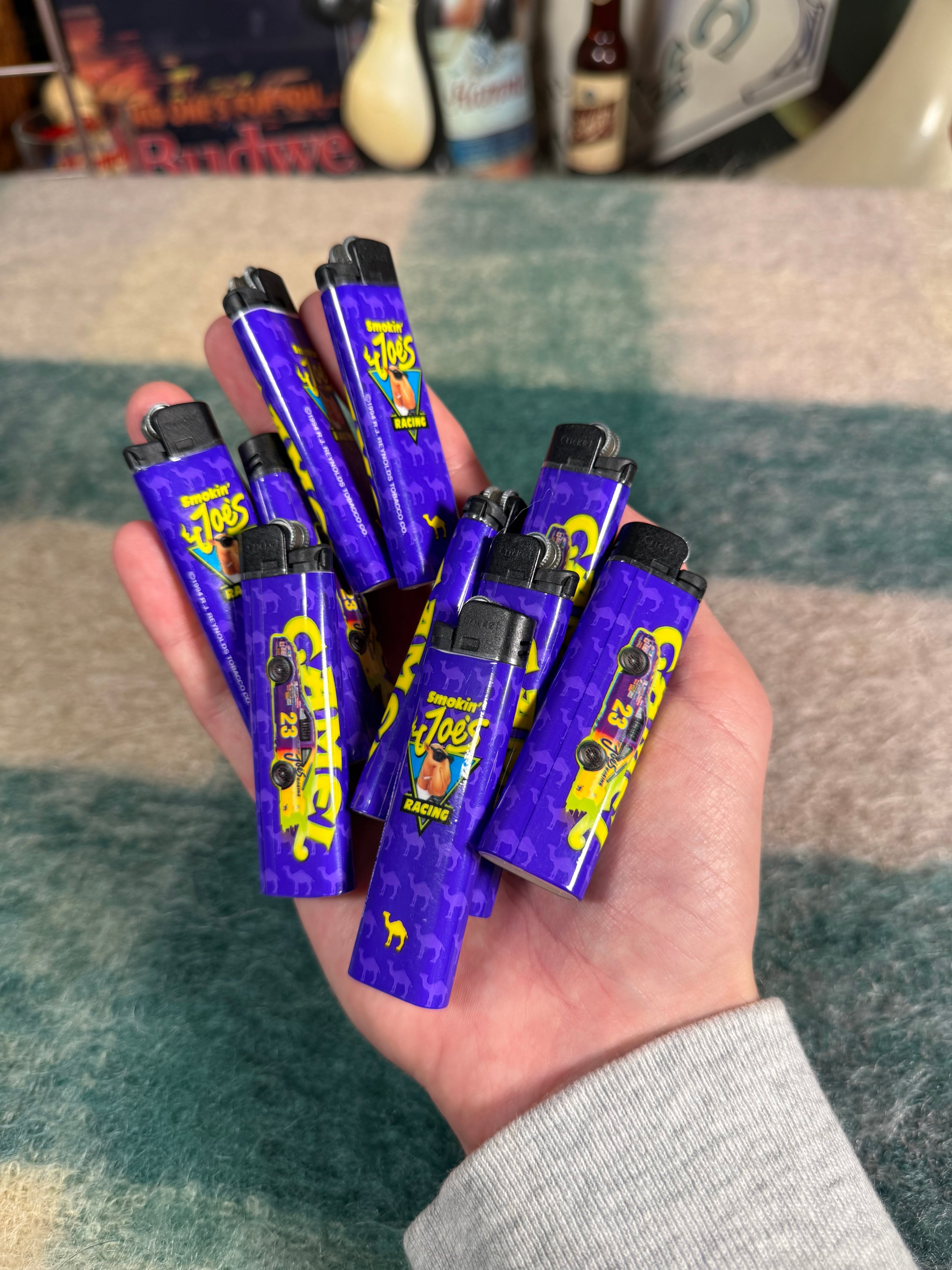 Lot of 10 Camel Cigs Racing Lighters (Need Fluid/Dont Light)