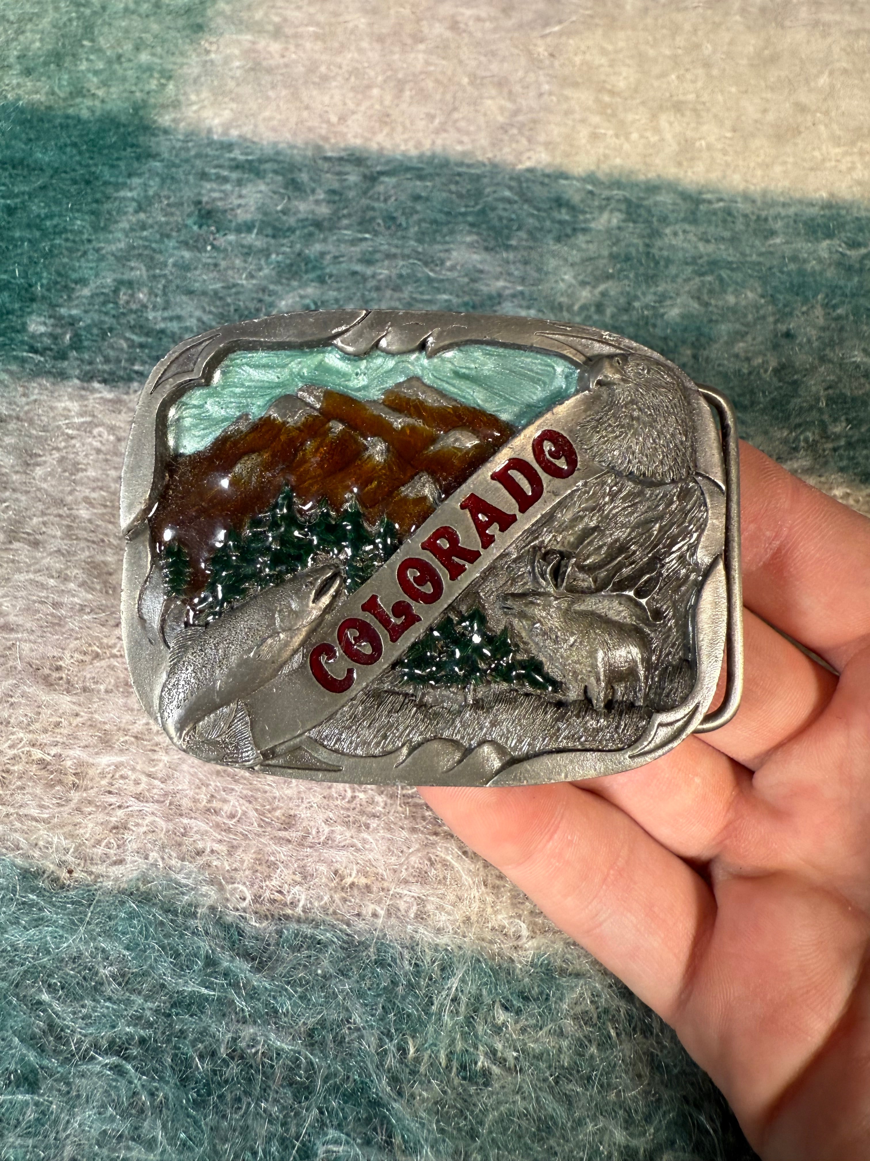 Vintage Colorado Landscape Belt Buckle
