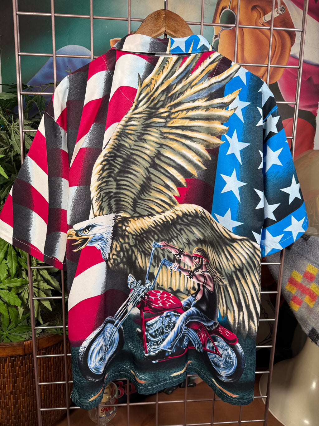 Vintage Steve & Barry’s American Flag Motorcycle Club Shirt (XL)