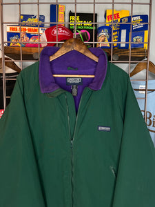 Vintage Lands End Green and Purple Jacket (XL)