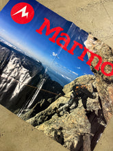 Load image into Gallery viewer, Vintage Marmot Rock Climber Advertisement Banner (47inx34in)
