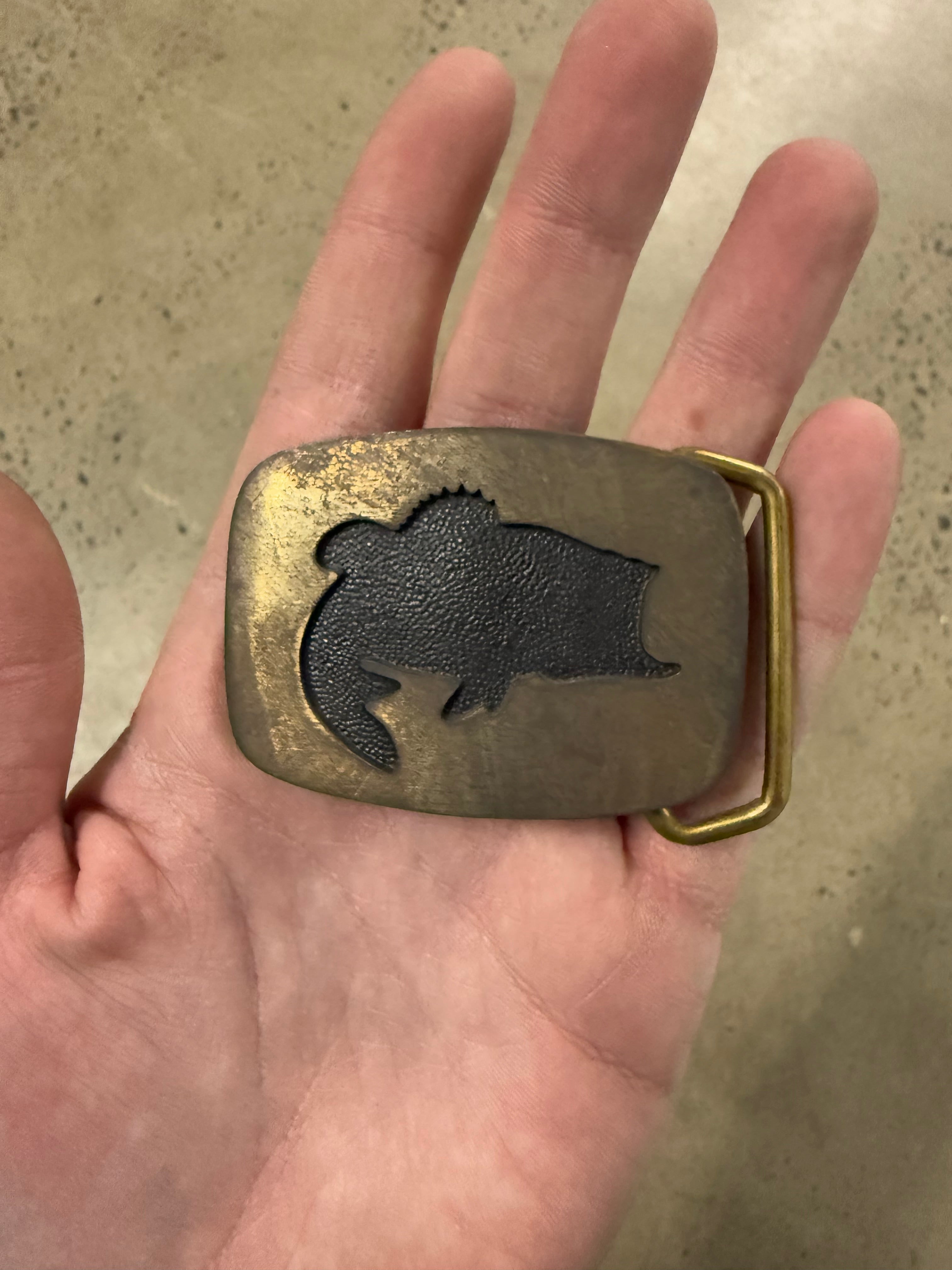 Vintage Bass Brass Belt Buckle