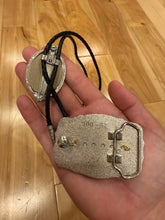 Load image into Gallery viewer, Vintage White Crystal Belt Buckle + Bolo Tie Combo
