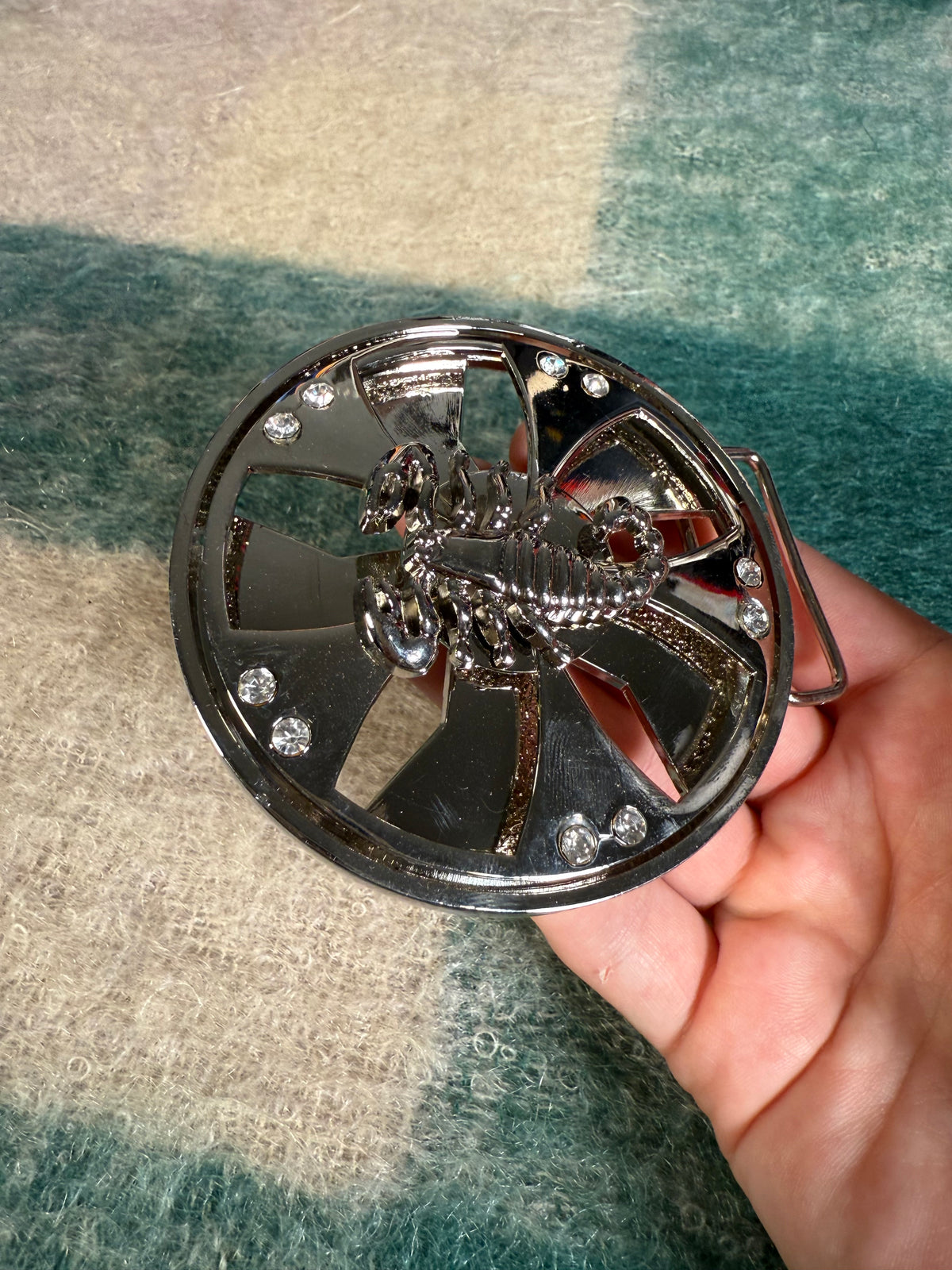 Vintage 2000s Scorpion Spinning Belt Buckle