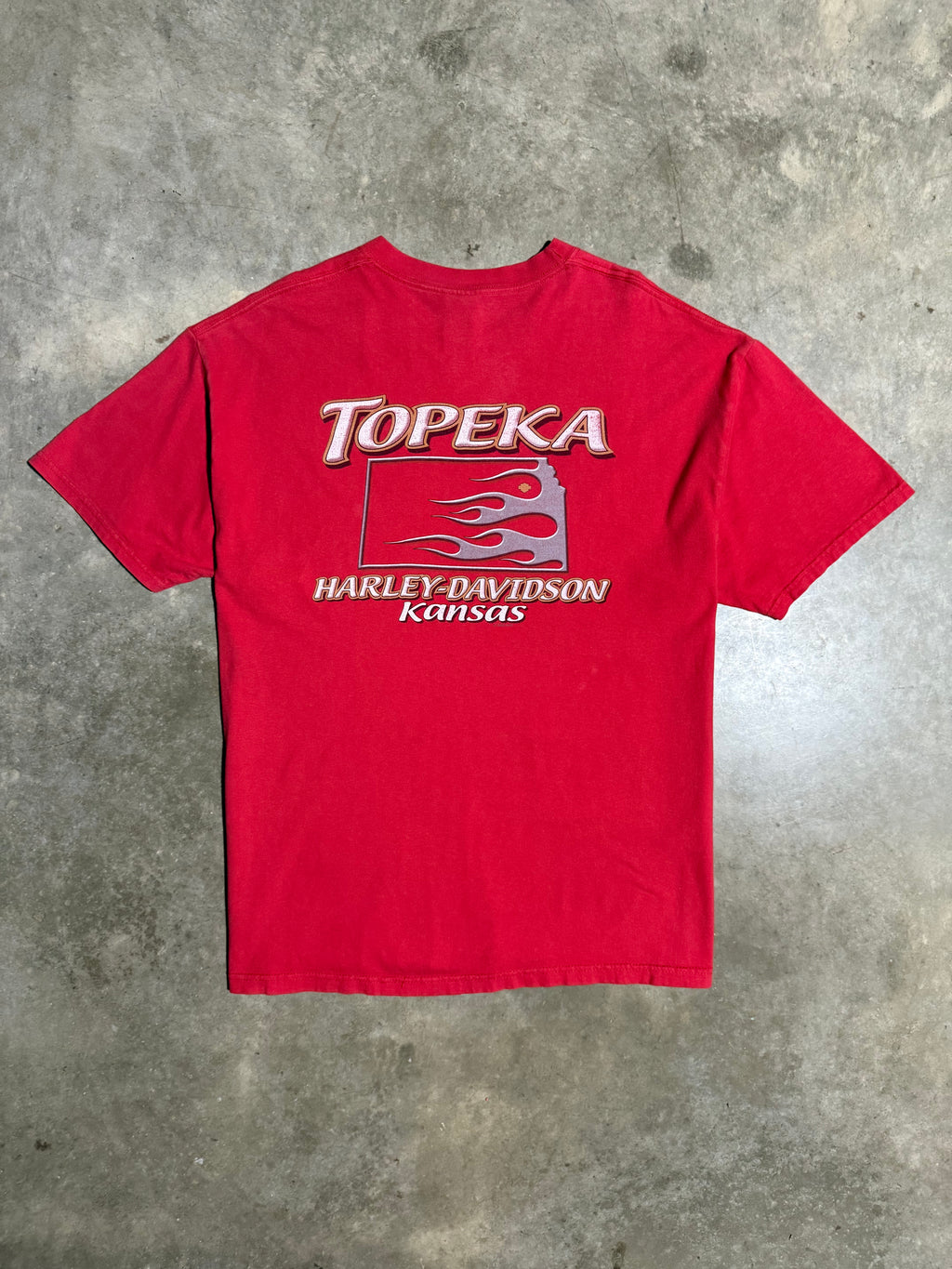Vintage Harley Davidson Topeka Red Tee (XL)