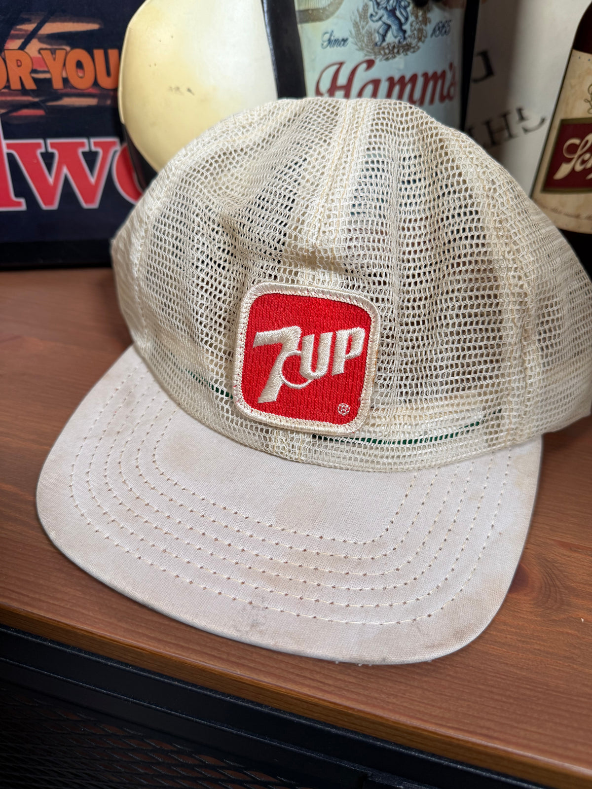 Vintage Distressed 7up Mesh Trucker Hat