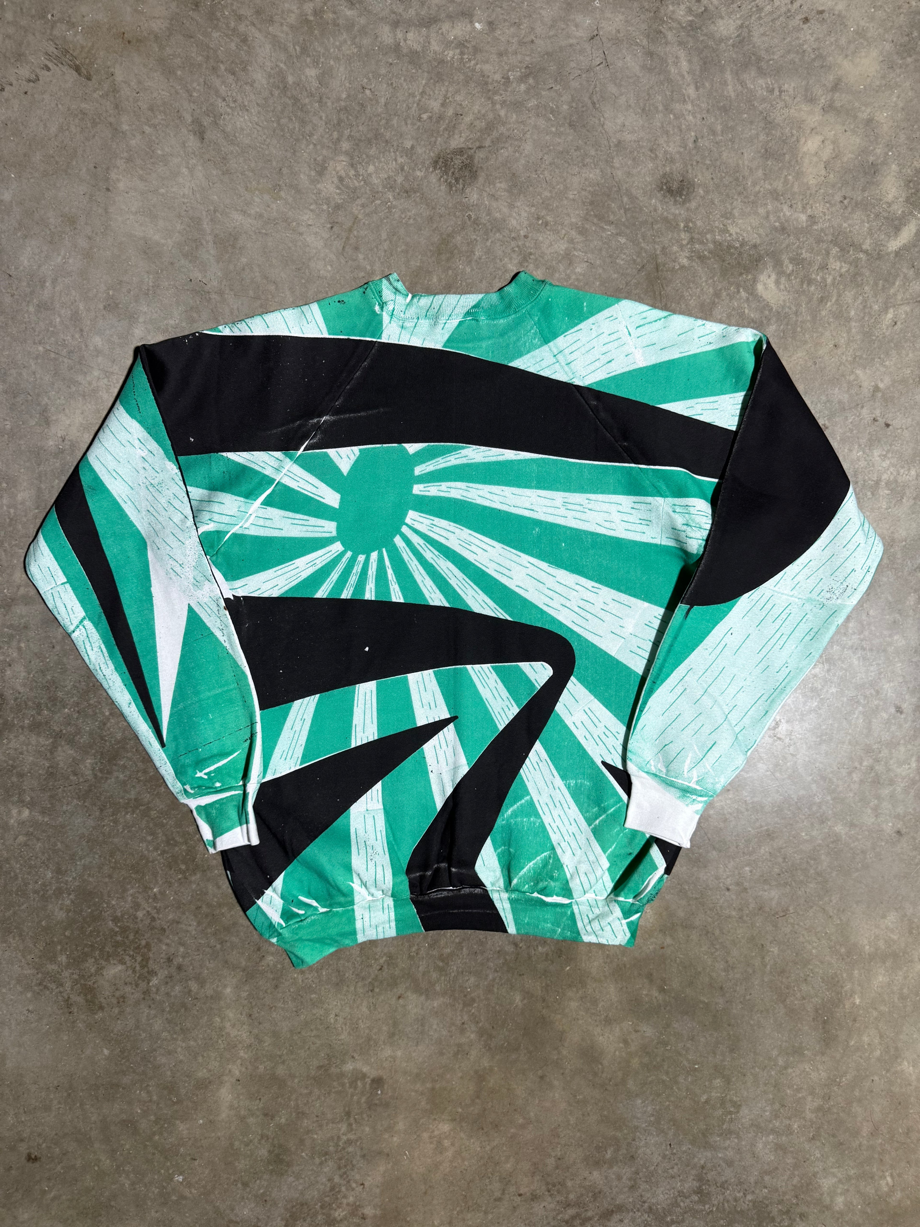 Vintage Sunrise All Over Print Sweatshirt (L)