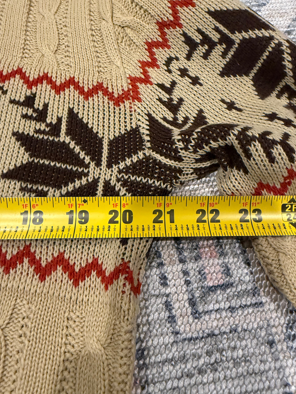 Vintage 70s Kings Road Sears Tan Knit Sweater (M)