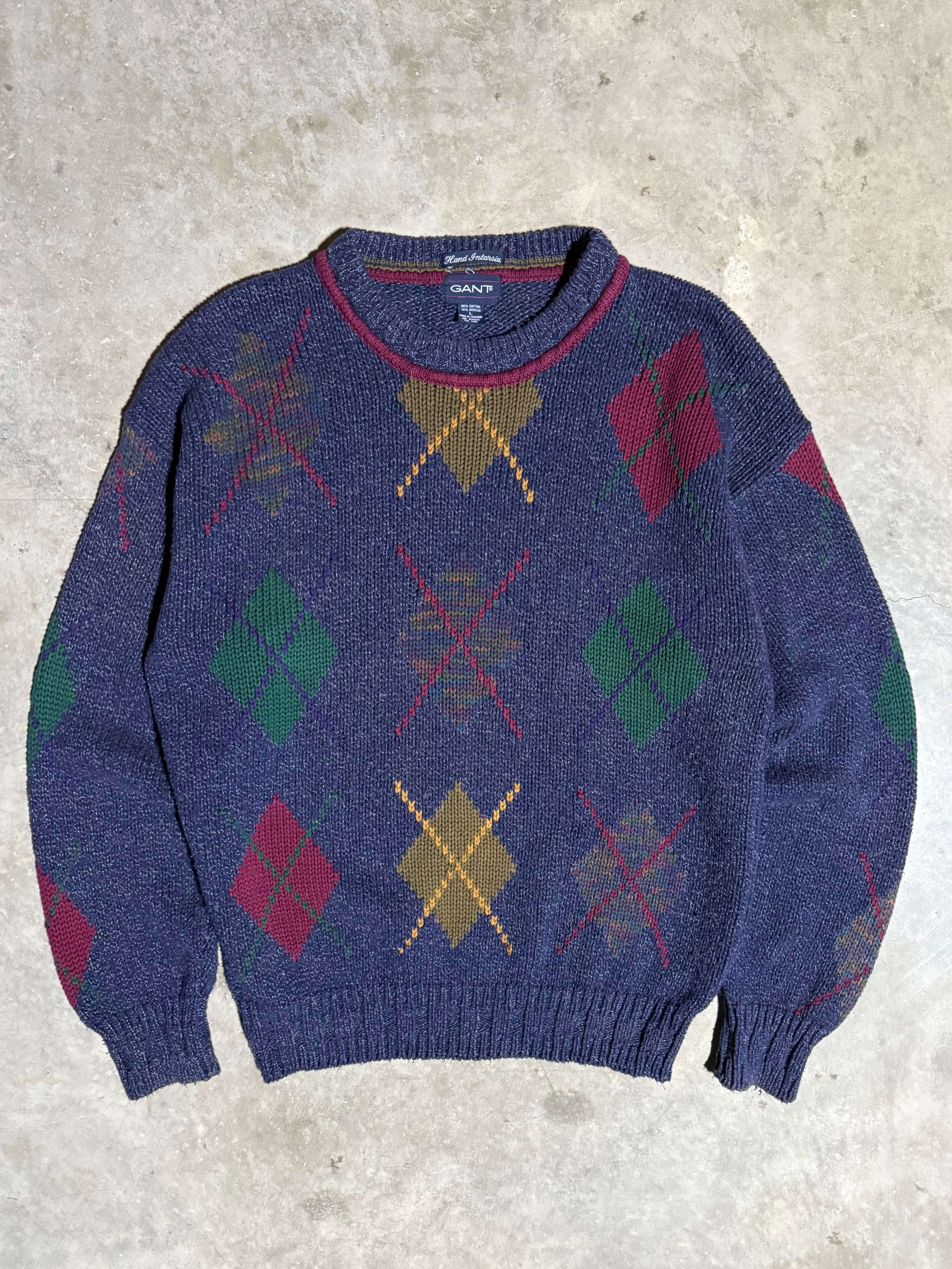Vintage Argyle Gant Sweater (L)