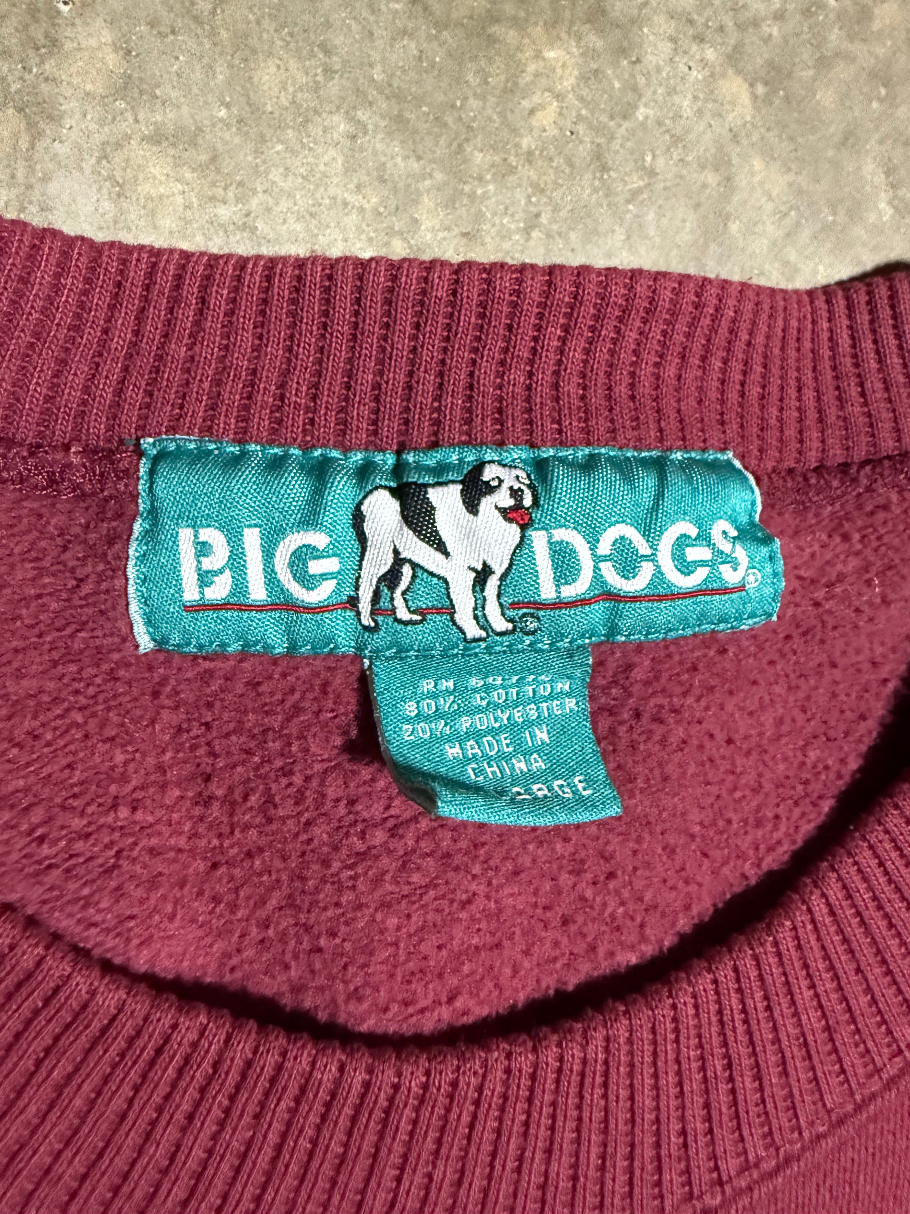 Vintage Bigs Dogs Maroon Embroidered Crewneck (XL)
