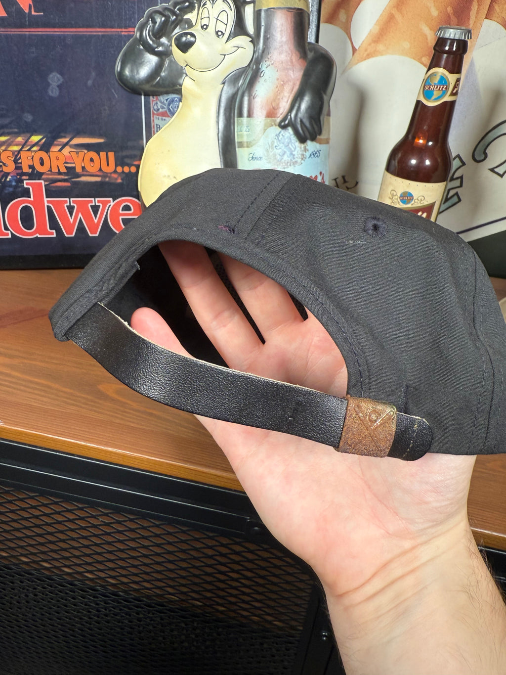 Vintage Hamms Patch Leather Strap Hat