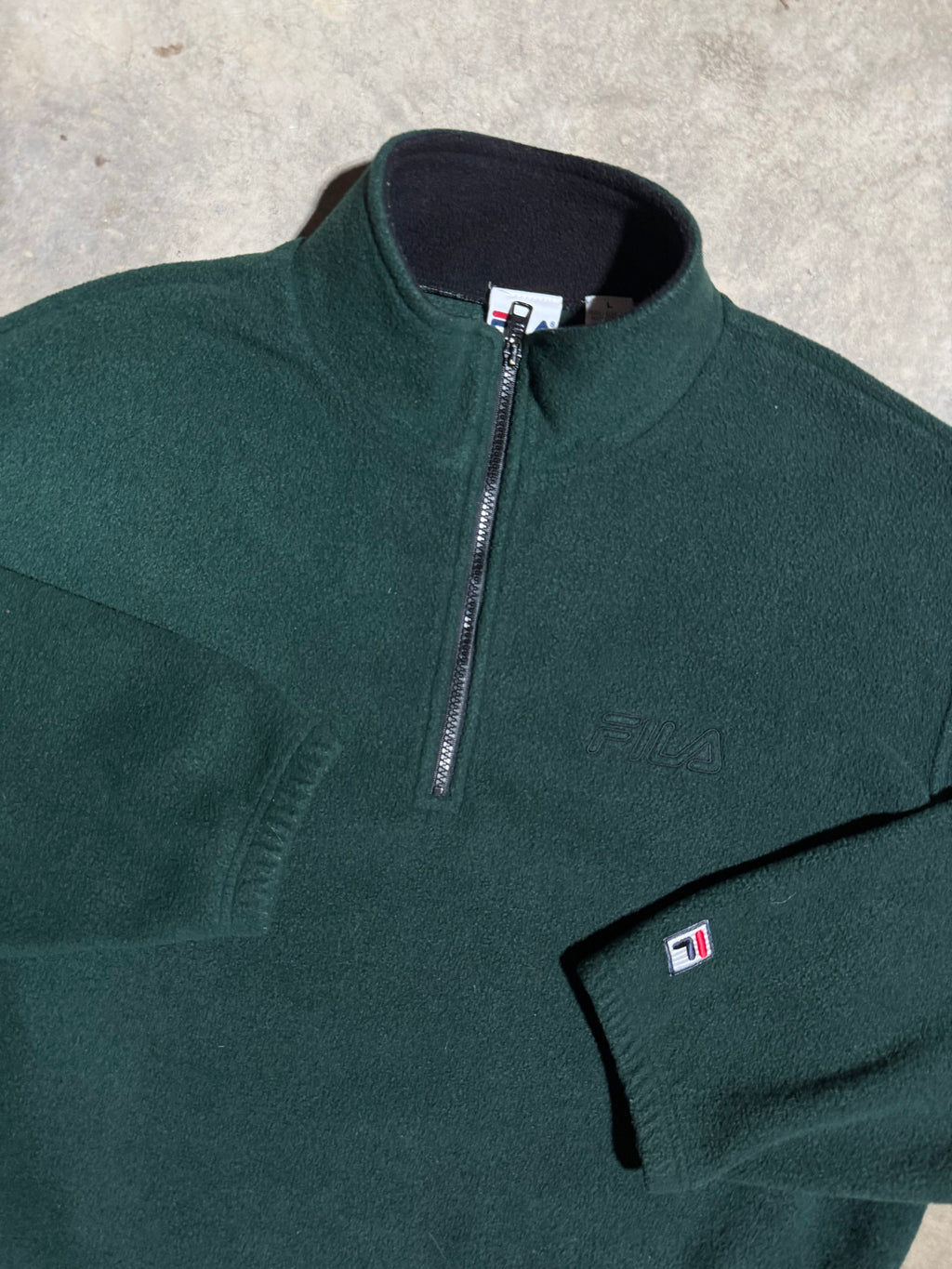 Vintage Fila Green Fleece Pullover (L)