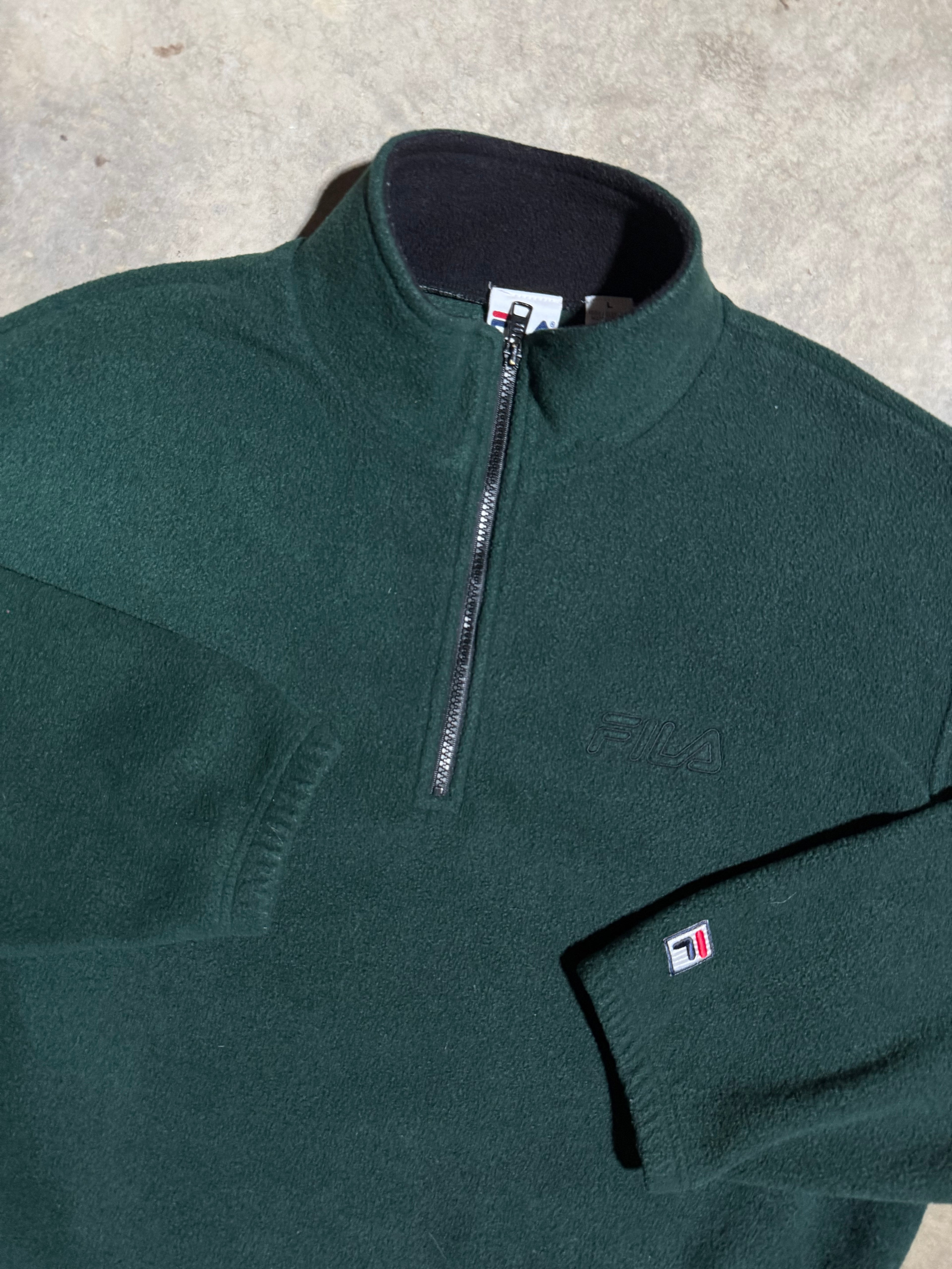 Vintage Fila Green Fleece Pullover (L)