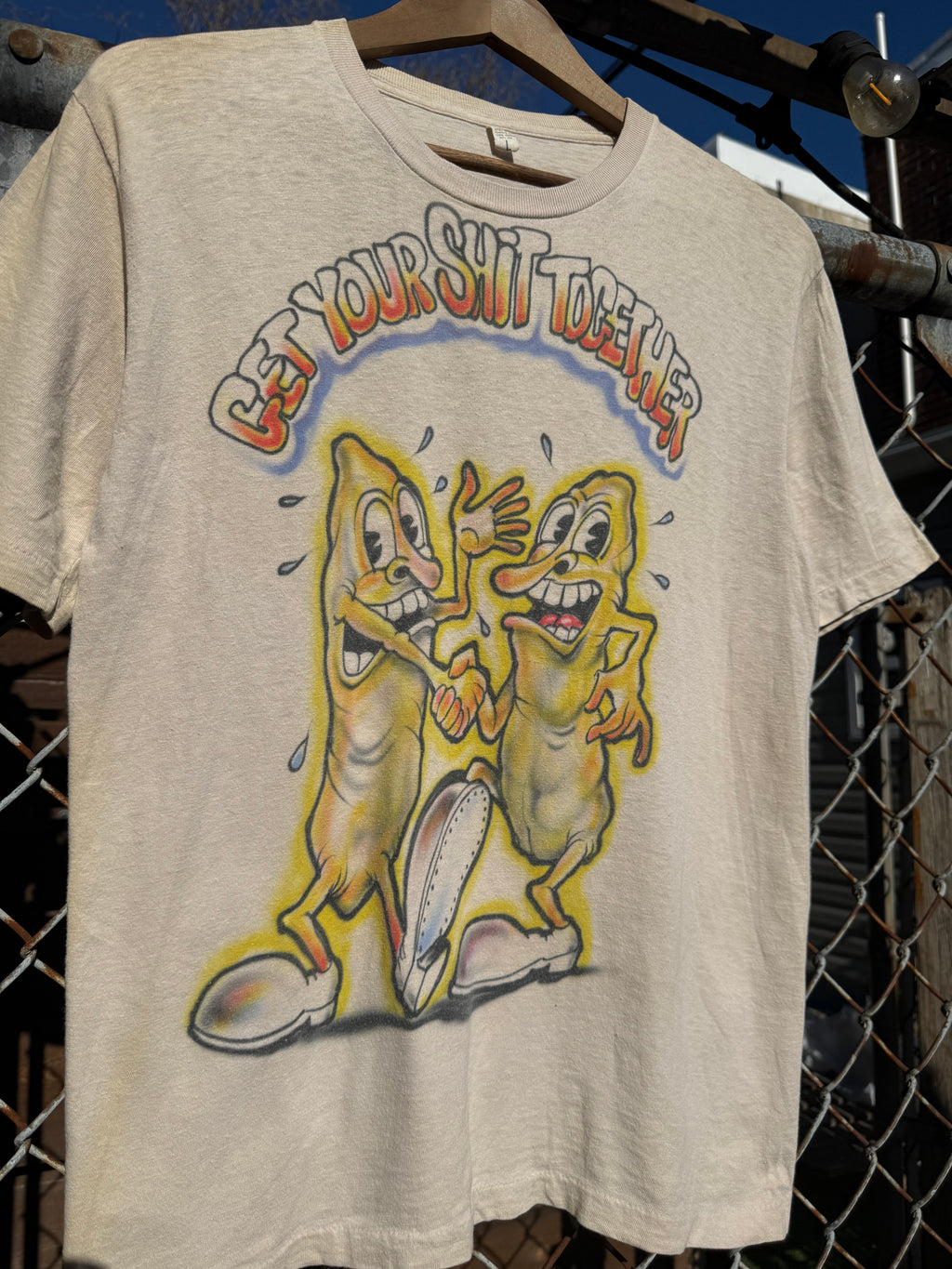 Vintage 70s Airbrushed Get Your Shit Together Tee (M)