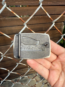 Vintage Chopping Wood Belt Buckle