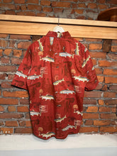 Load image into Gallery viewer, Red Head All Over Fish Button Down Shirt (L)
