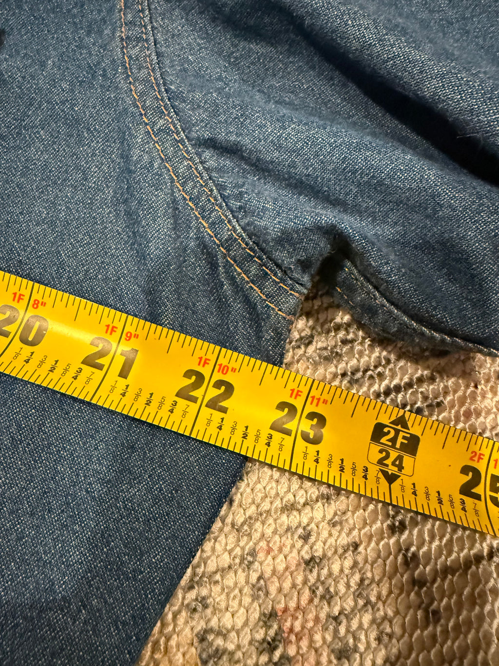 Vintage Plains Pearl Snap Denim Shirt (M)
