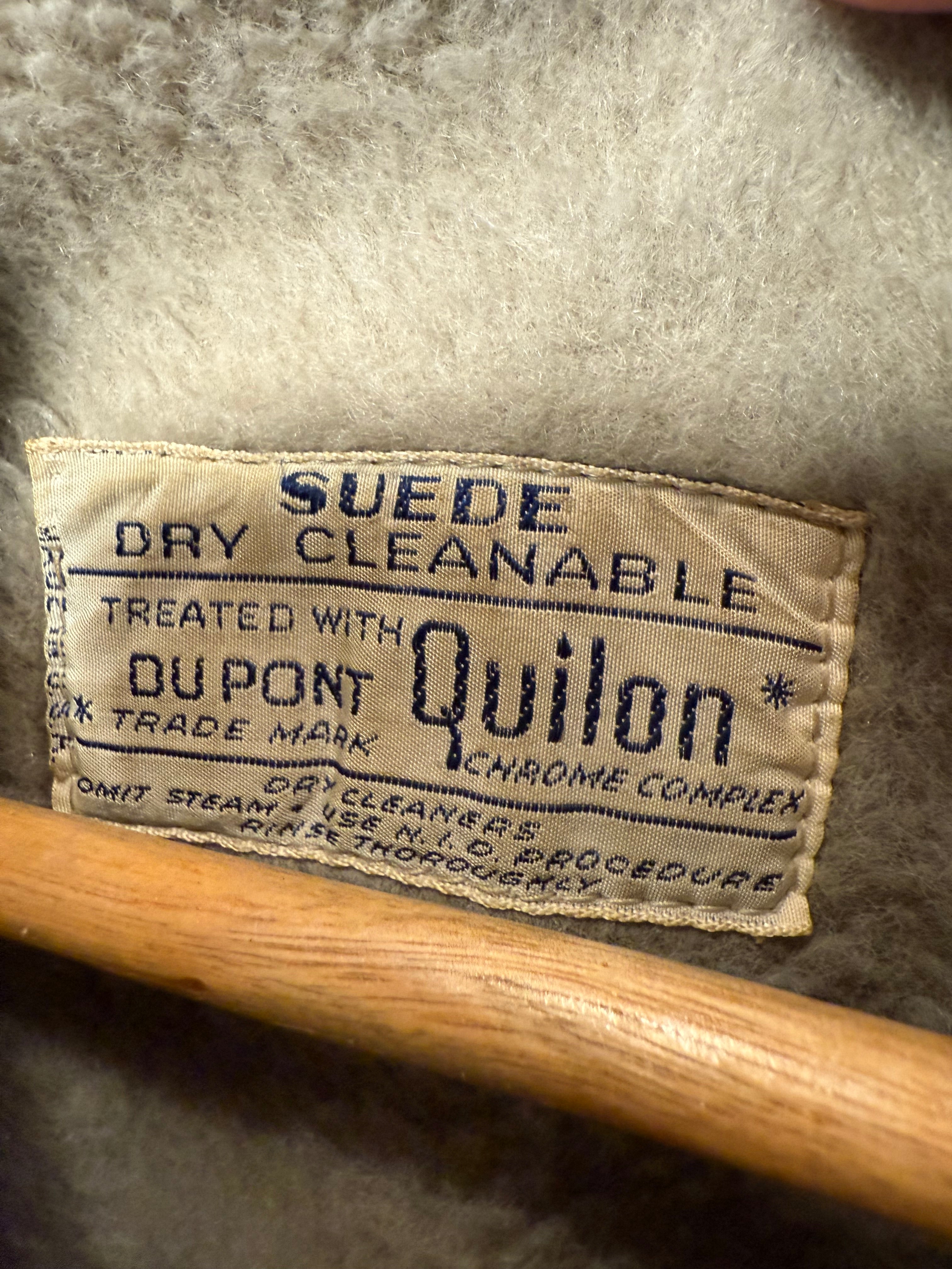 Vintage 1950s Suede DuPont Quilon Jacket (M)
