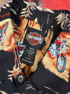 Harley Davidson Motorcycle Hawaiian Shirt (L)