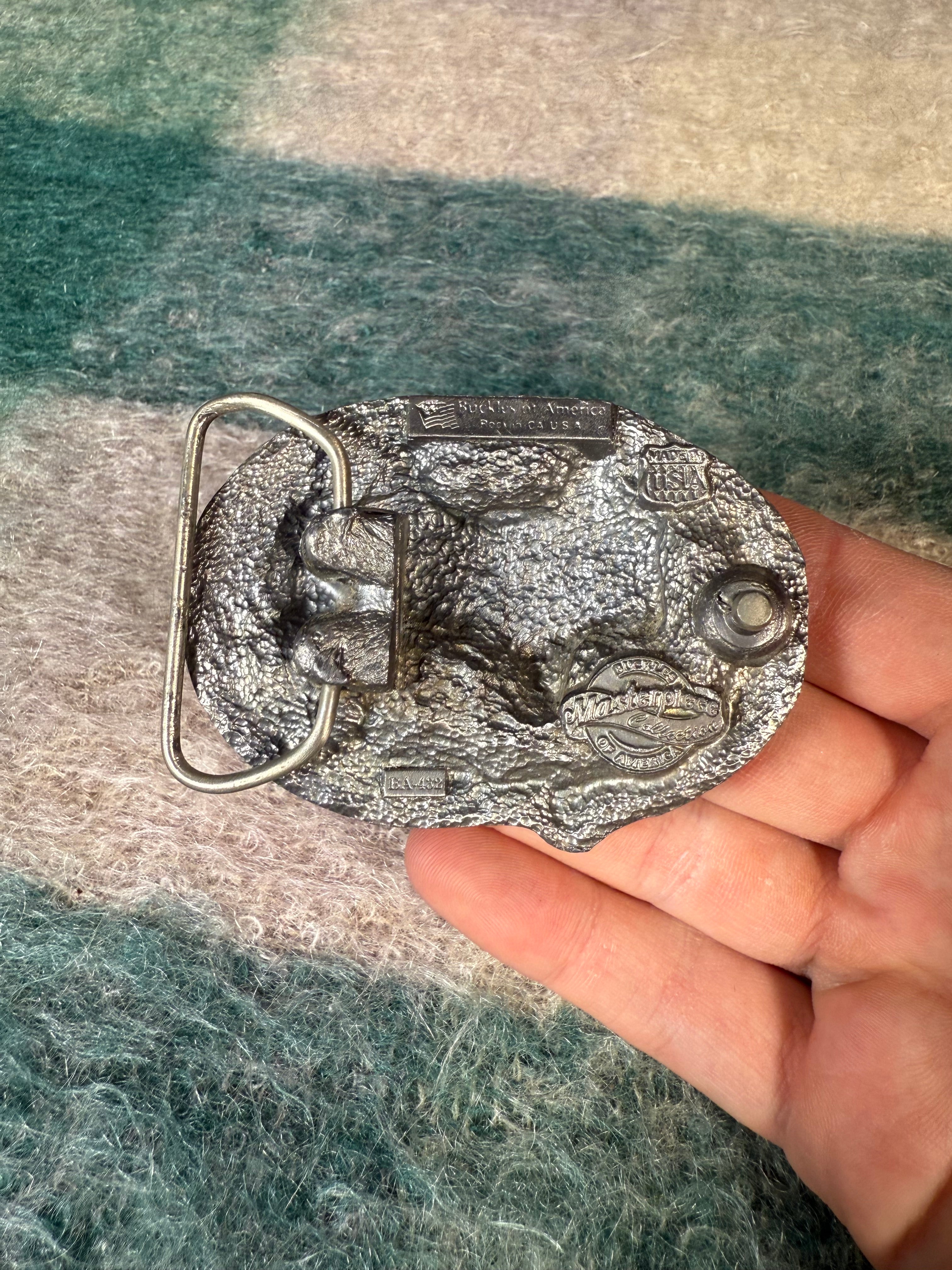 Vintage Western Saddle Multicolor Belt Buckle