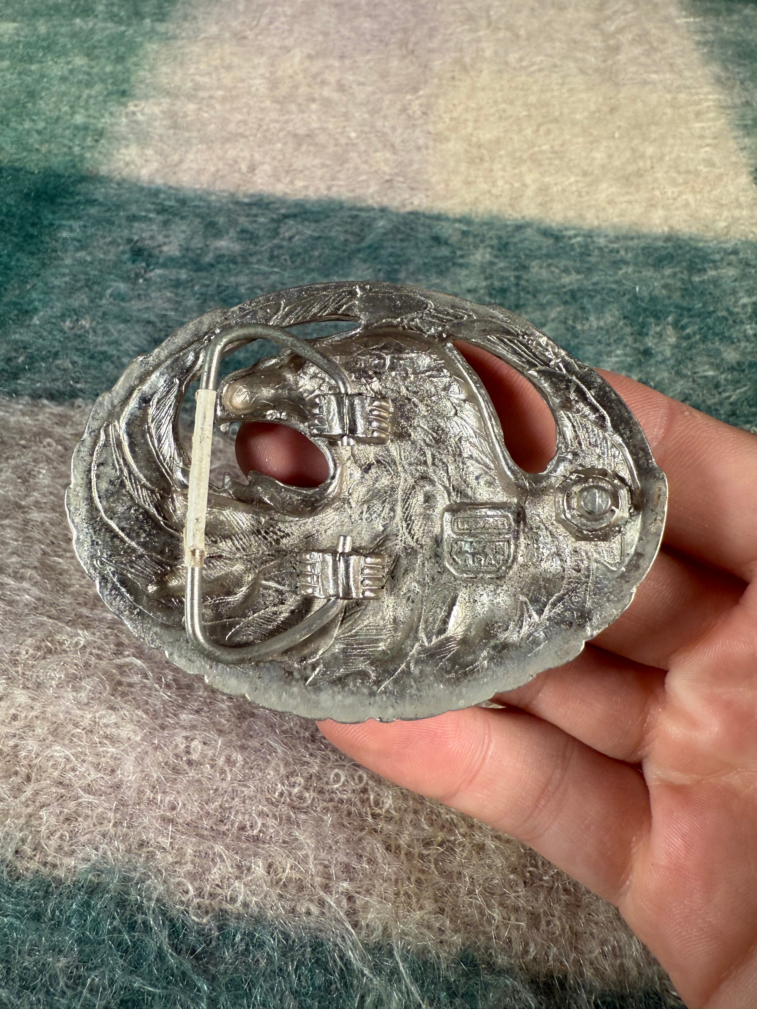 Vintage Multicolor Eagle Belt Buckle
