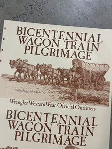 Vintage 1976 Wrangler Bicentennial Wagon Trail Pilgrimage Poster (23x35inch)